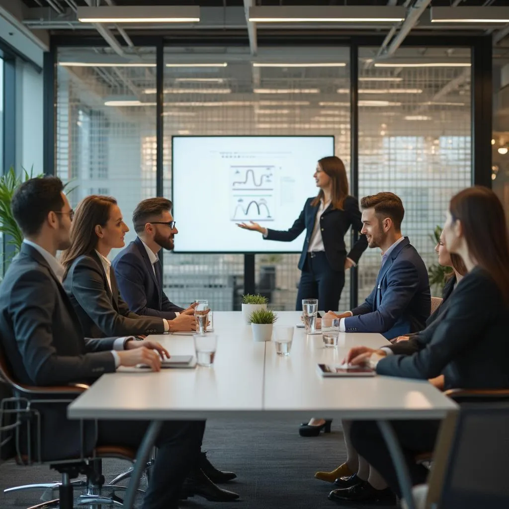 Consultor comunicándose efectivamente con cliente